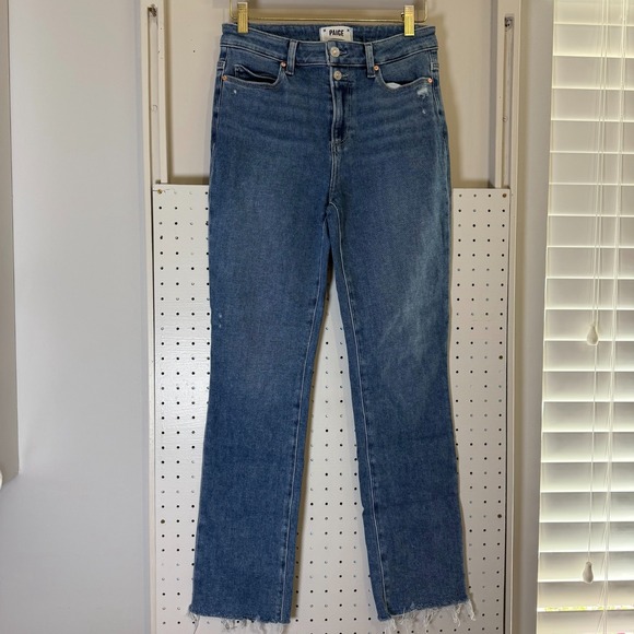 PAIGE Denim - PAIGE Cindy Jeans Women's 27 Button Neelah Distressed Denim High Rise Raw Hem
